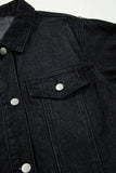Raw Hem Button Up Denim Top - Trendsi - Flyclothing LLC