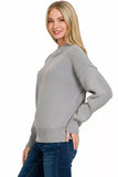 Zenana Wide Neckband Drop Shoulder Sweater - Trendsi - Flyclothing LLC