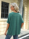 Florira Round Neck Half Sleeve T-Shirt - Trendsi - Flyclothing LLC