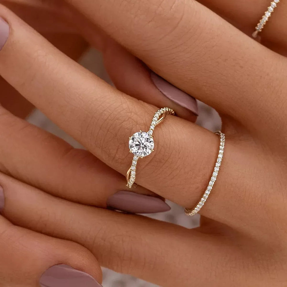 925 Sterling Silver Zircon Ring - Trendsi - Flyclothing LLC