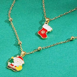 Colorful Christmas Charm Layered Necklace - Trendsi - Flyclothing LLC