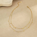 18K Gold-Plated Layered Star Charm Necklace - Trendsi - Flyclothing LLC