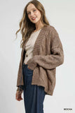 Umgee Chunky Cable Knit Open Front Cardigan - Trendsi - Flyclothing LLC