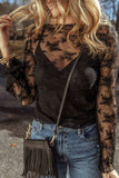 Surplice Cami and Lace Long Sleeve Cover Up Set - Trendsi - Flyclothing LLC