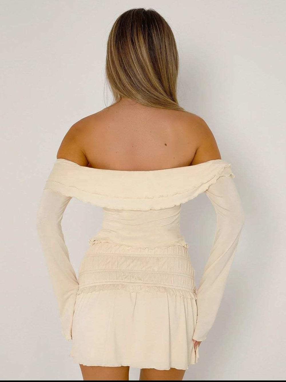 Devine Twisted Ruffled Off-Shoulder Long Sleeve T-Shirt - Trendsi - Flyclothing LLC