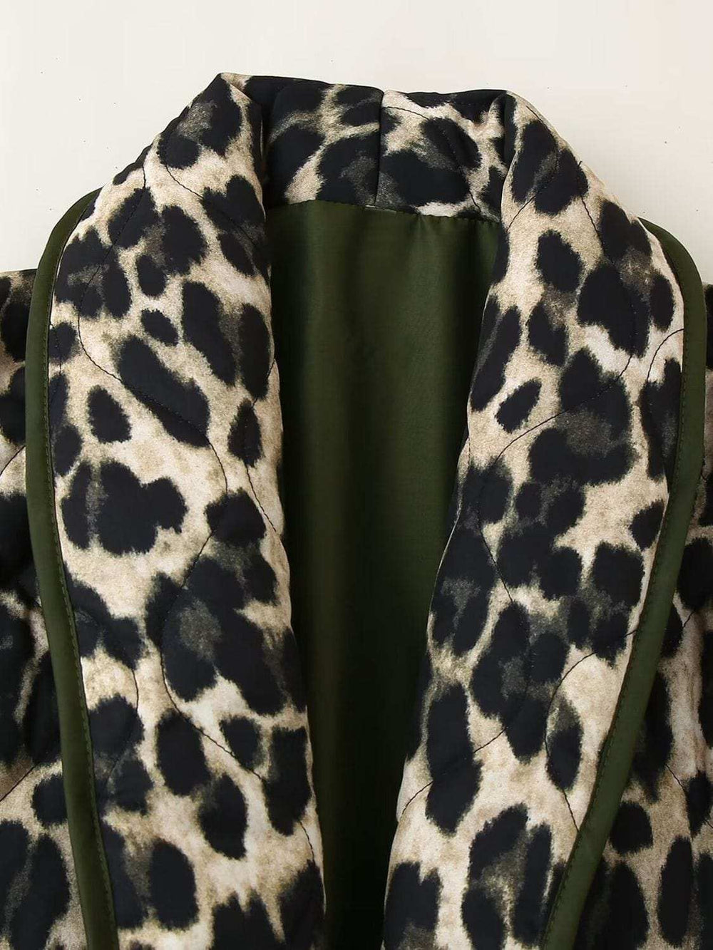 Leopard Open Front Long Sleeve Outerwear - Trendsi - Flyclothing LLC