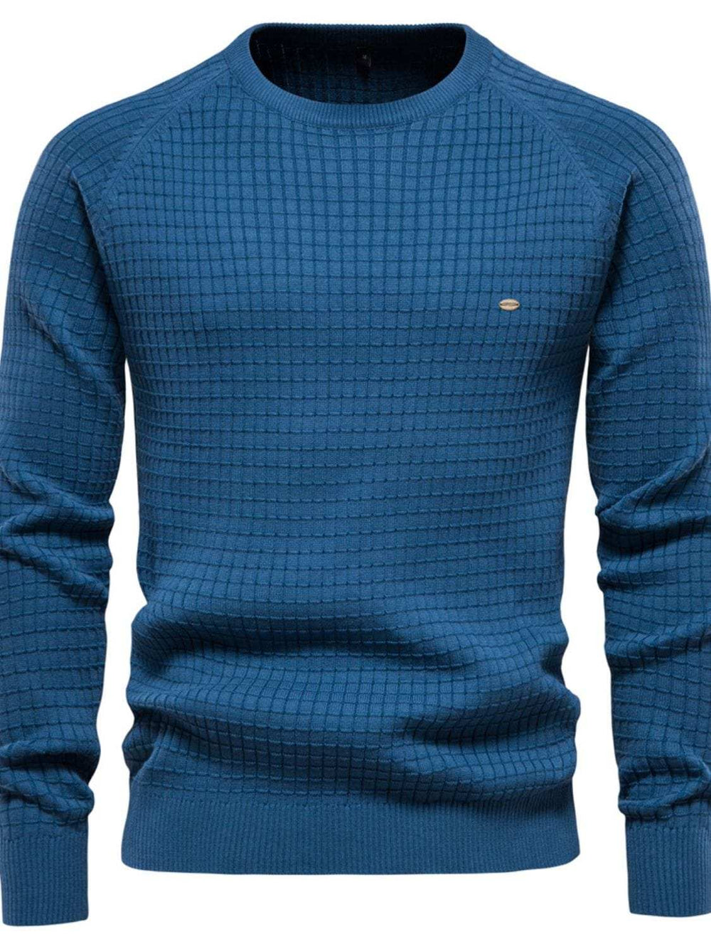Texture Round Neck Long Sleeve Sweater - Trendsi - Flyclothing LLC