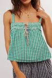 Tied Front Textured Square Neck Cami - Trendsi - Flyclothing LLC