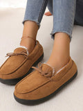 Bow Round Toe Flat Slip-Ons - Trendsi - Flyclothing LLC