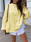 Oversized Knit Button-Down Batwing Sleeve Cardigan - Trendsi - Flyclothing LLC