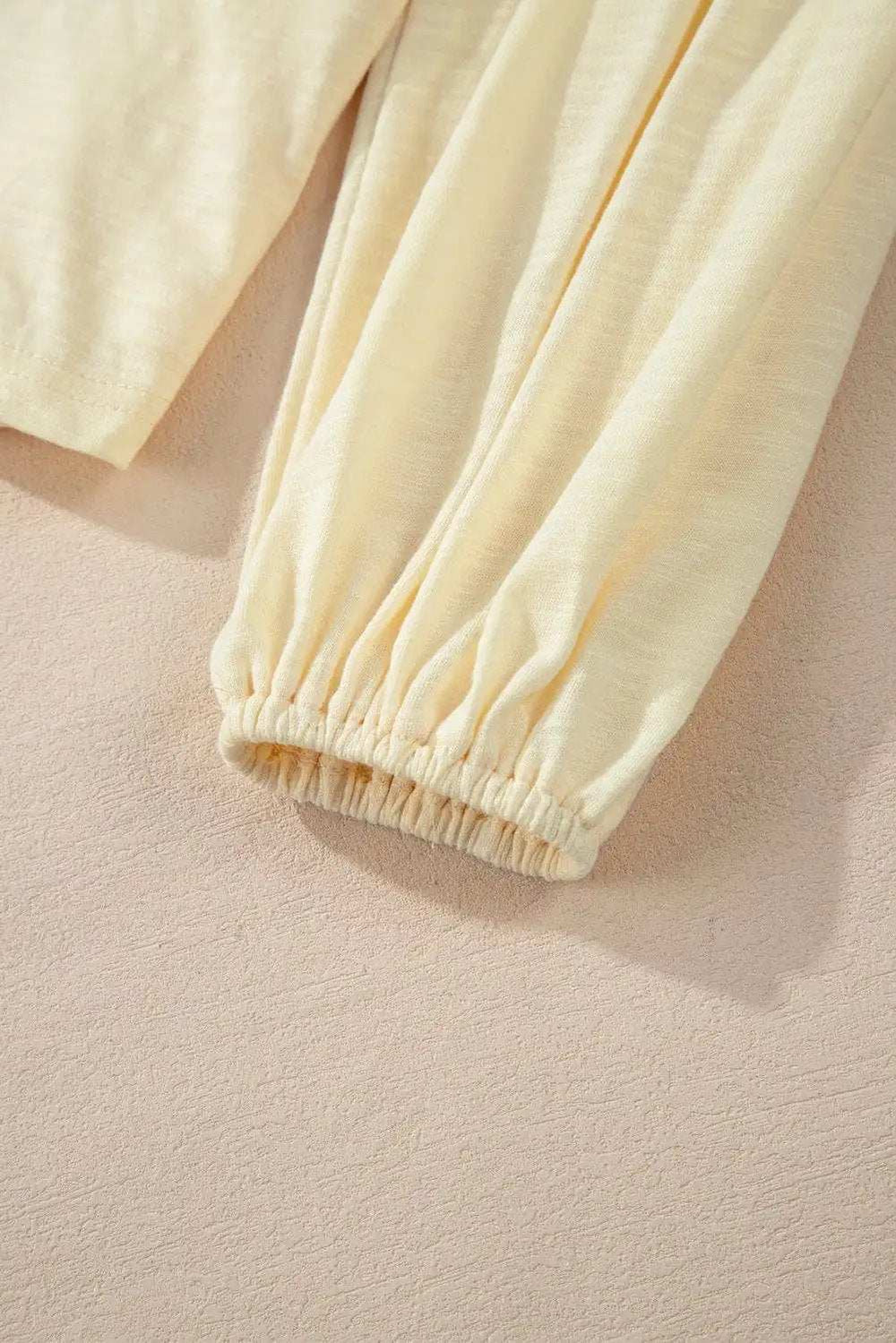 Embroidered Notched Long Sleeve Blouse - Trendsi - Flyclothing LLC