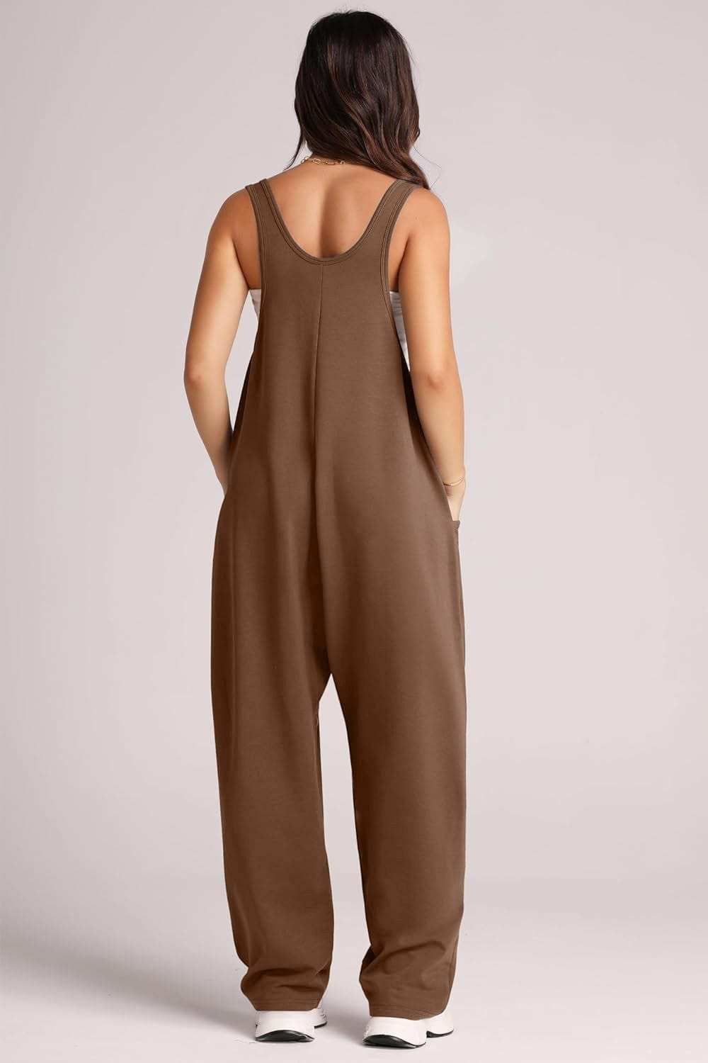 Wide Strap Jumpsuit with Pockets - Trendsi - Flyclothing LLC