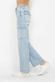 Judy Blue Full Size High Waist Straight Cargo Jeans - Trendsi - Flyclothing LLC