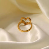 18K Gold-Plated Heart Ring - Trendsi - Flyclothing LLC