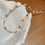 Alloy Pearl Beaded Necklace - Trendsi - Flyclothing LLC