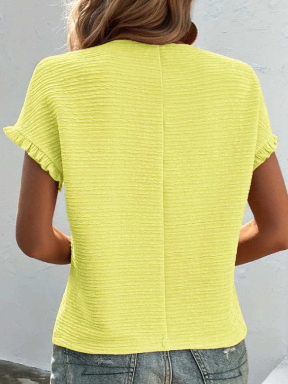 Texture Round Neck Short Sleeve T-Shirt - Trendsi - Flyclothing LLC