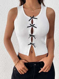 Perfee Bow Front Round Neck Tank - Trendsi - Flyclothing LLC