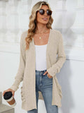 Pocketed Open Front Long Sleeve Cardigan - Trendsi - Flyclothing LLC