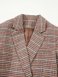 Houndstooth Lapel Collar Blazer - Trendsi - Flyclothing LLC