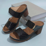 PU Leather Block Heel Sandals - Trendsi - Flyclothing LLC