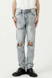 Distressed Side Zip Jeans with Pockets - Trendsi - Flyclothing LLC