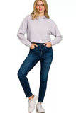 Zenana Drop Shoulder Ribbed Crop Hoodie - Trendsi - Flyclothing LLC