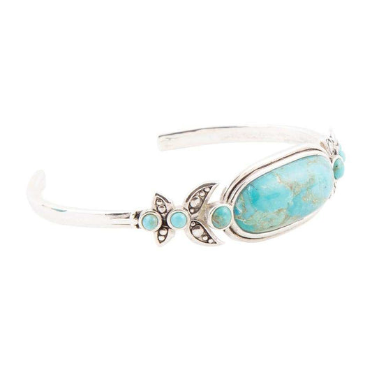 Emile Blue Turquoise Sterling Silver Cuff Bracelet - Barse Jewelry - Flyclothing LLC