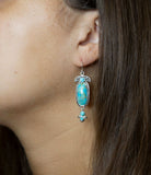 Emile Blue Turquoise Sterling Silver Dangle Earrings - Barse Jewelry - Flyclothing LLC