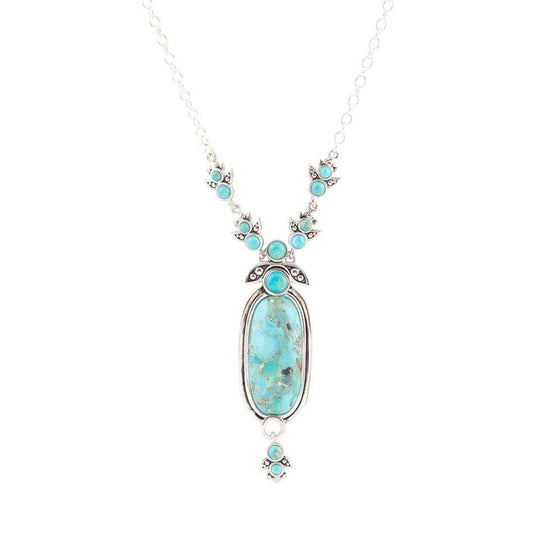 Emile Sterling Silver and Blue Turquoise Pendant Necklace - Barse Jewelry - Flyclothing LLC