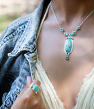 Emile Sterling Silver and Blue Turquoise Pendant Necklace - Barse Jewelry - Flyclothing LLC
