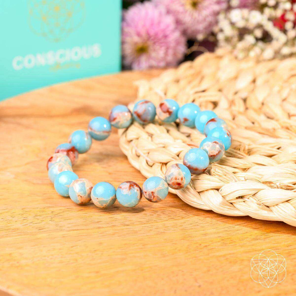 Empath’s Shield - Aqua Terra Jasper Bracelet - Conscious Items - Flyclothing LLC
