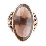 Enchanted Faceted Black Smoky Quartz Golden Ring - Barse Jewelry - Flyclothing LLC