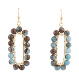 Endless Loop Blue Sponge Quartz Golden Earrings - Barse Jewelry - Flyclothing LLC