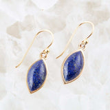 Blue Lapis Golden Drop Earrings - Barse Jewelry - Flyclothing LLC