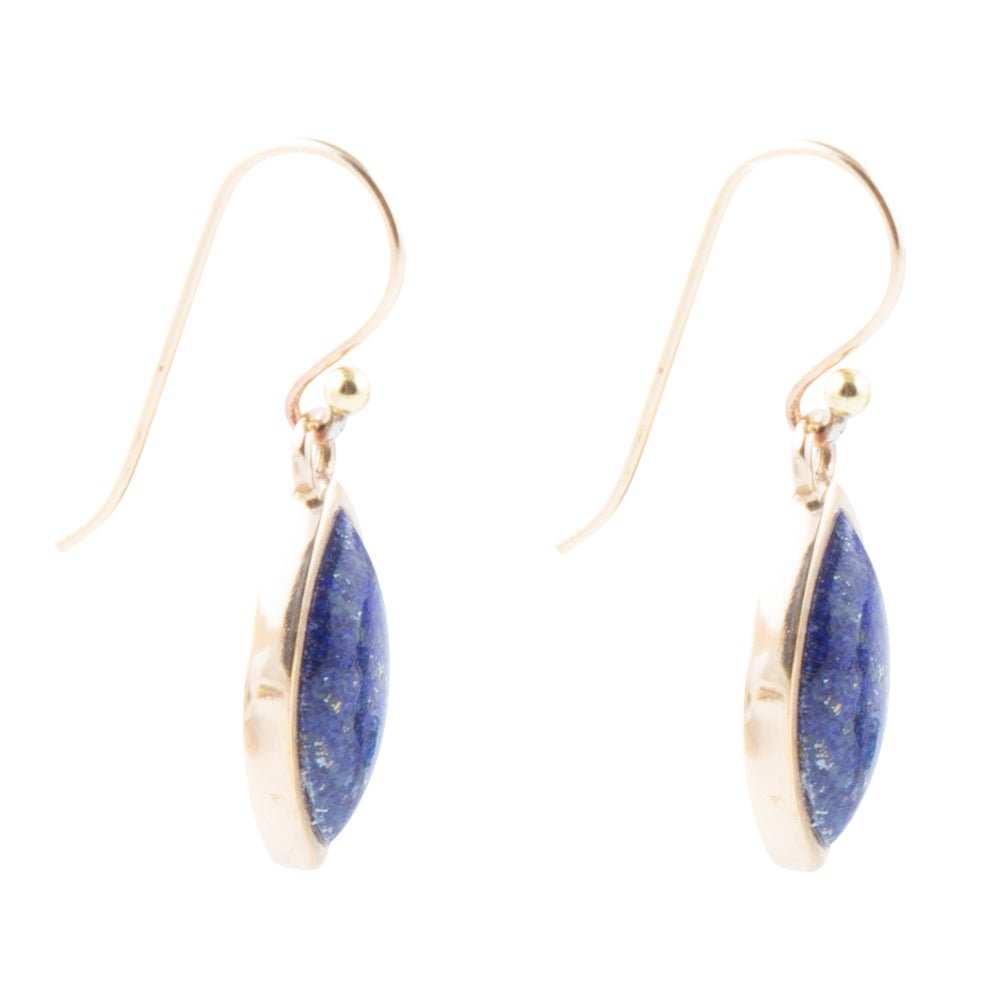 Blue Lapis Golden Drop Earrings - Barse Jewelry - Flyclothing LLC