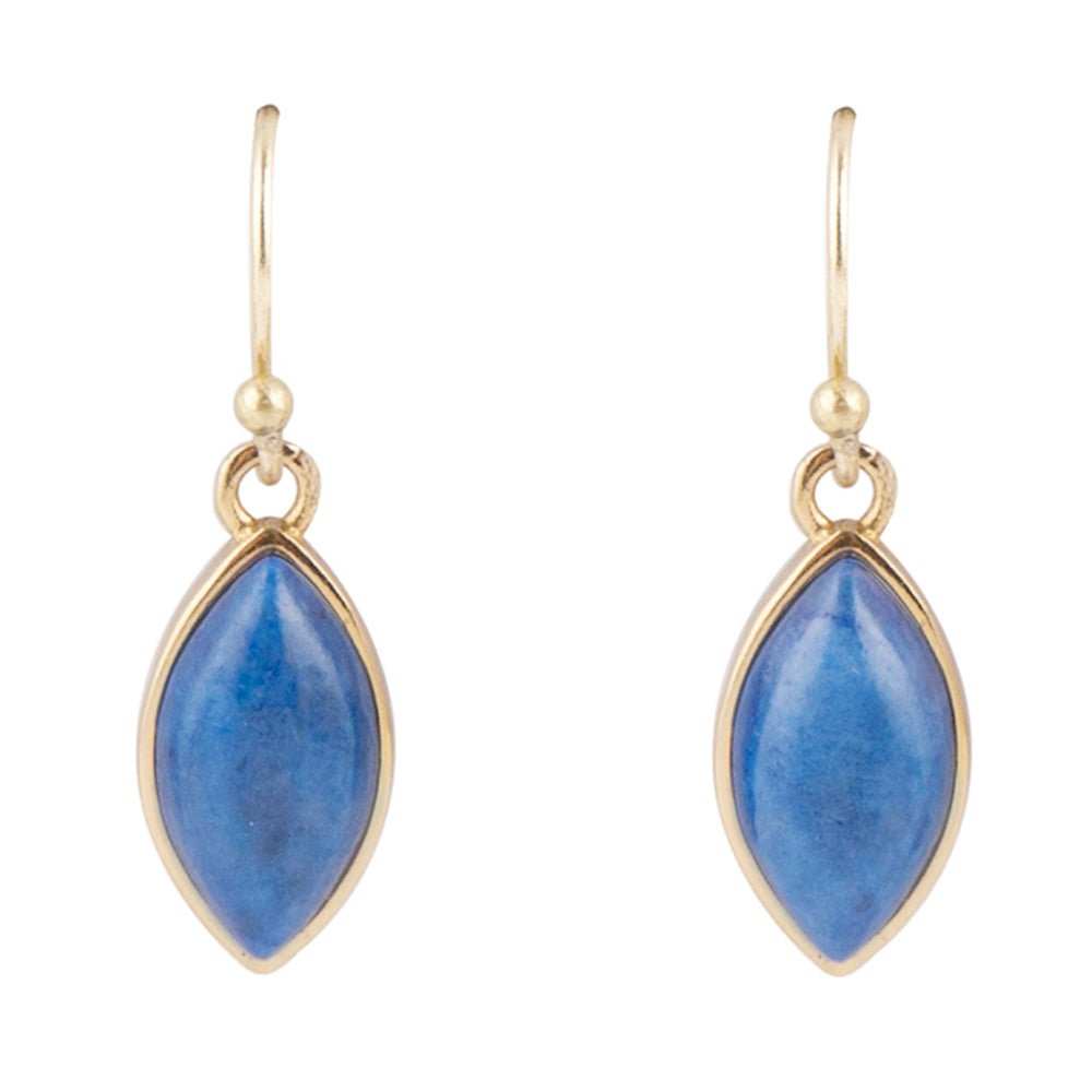 Blue Lapis Golden Drop Earrings - Barse Jewelry - Flyclothing LLC