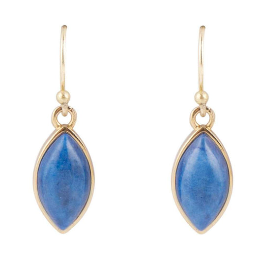 Blue Lapis Golden Drop Earrings - Barse Jewelry - Flyclothing LLC