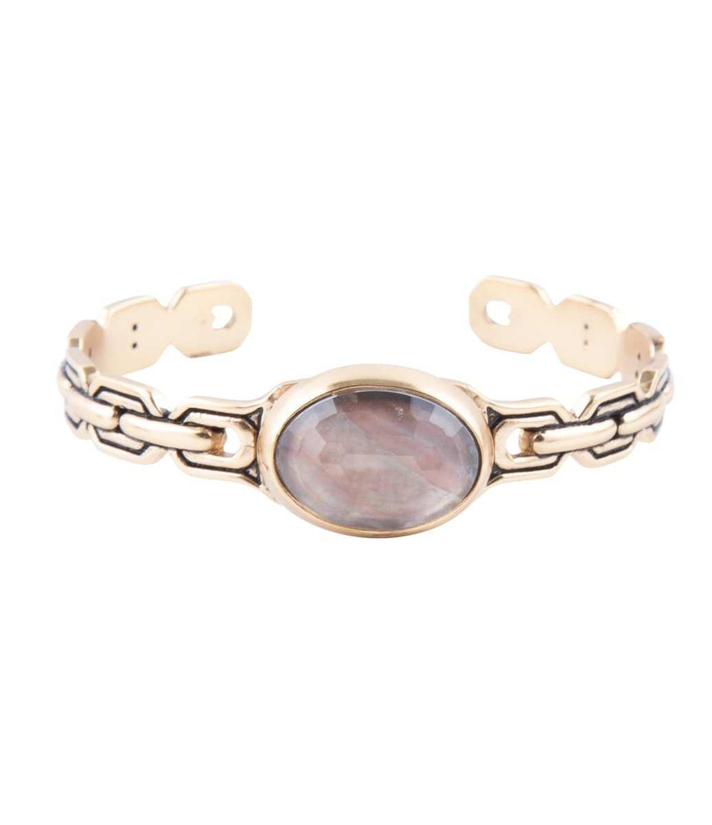 Etto Black Mother of Pearl Golden Cuff Bracelet - Barse Jewelry - Flyclothing LLC
