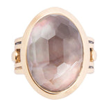 Etto Black Mother of Pearl Golden Dome Statement Ring - Barse Jewelry - Flyclothing LLC