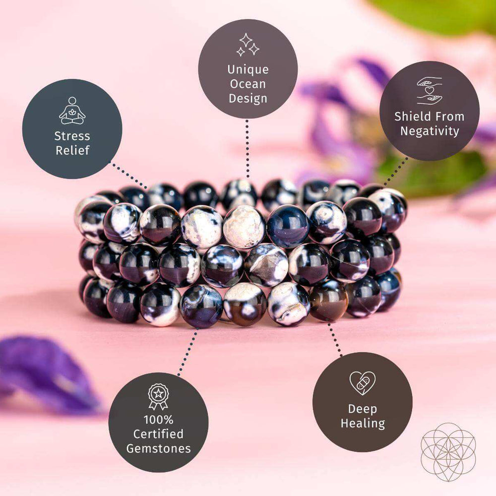 Exotic Orca Agate Bracelet of Deep Healing - Conscious Items - Flyclothing LLC