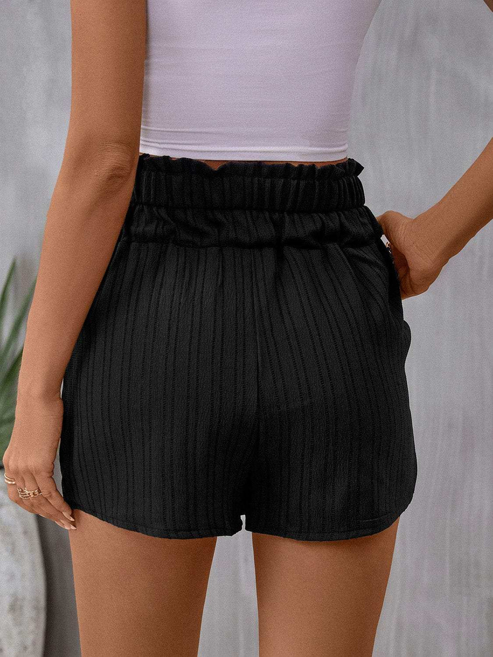 Pocketed High Waist Shorts - Trendsi - Flyclothing LLC