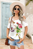 Lace Detail Round Neck Cold Shoulder Blouse - Trendsi - Flyclothing LLC