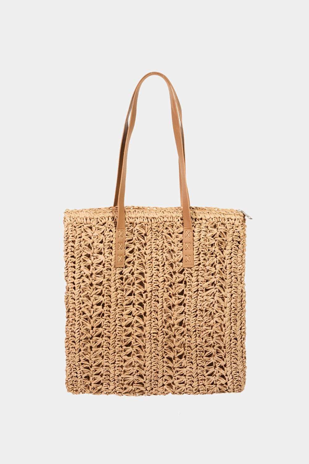 Fame Straw Braided Tote Bag - Trendsi - Flyclothing LLC
