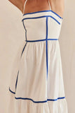 Contrast Trim Square Neck Midi Cami Dress - Trendsi - Flyclothing LLC
