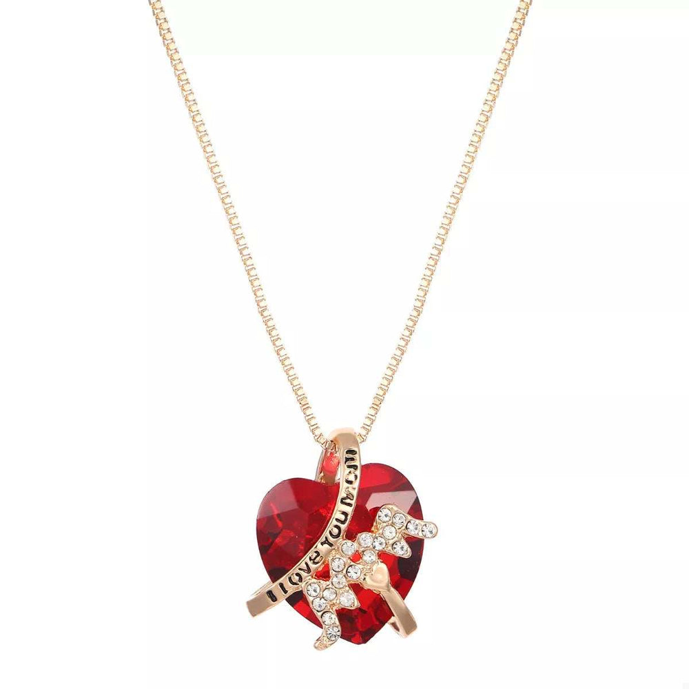Heart-Shaped MOM Pendant Necklace - Trendsi - Flyclothing LLC