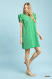 Umgee Seersucker Ruffle Shift Dress - Trendsi - Flyclothing LLC