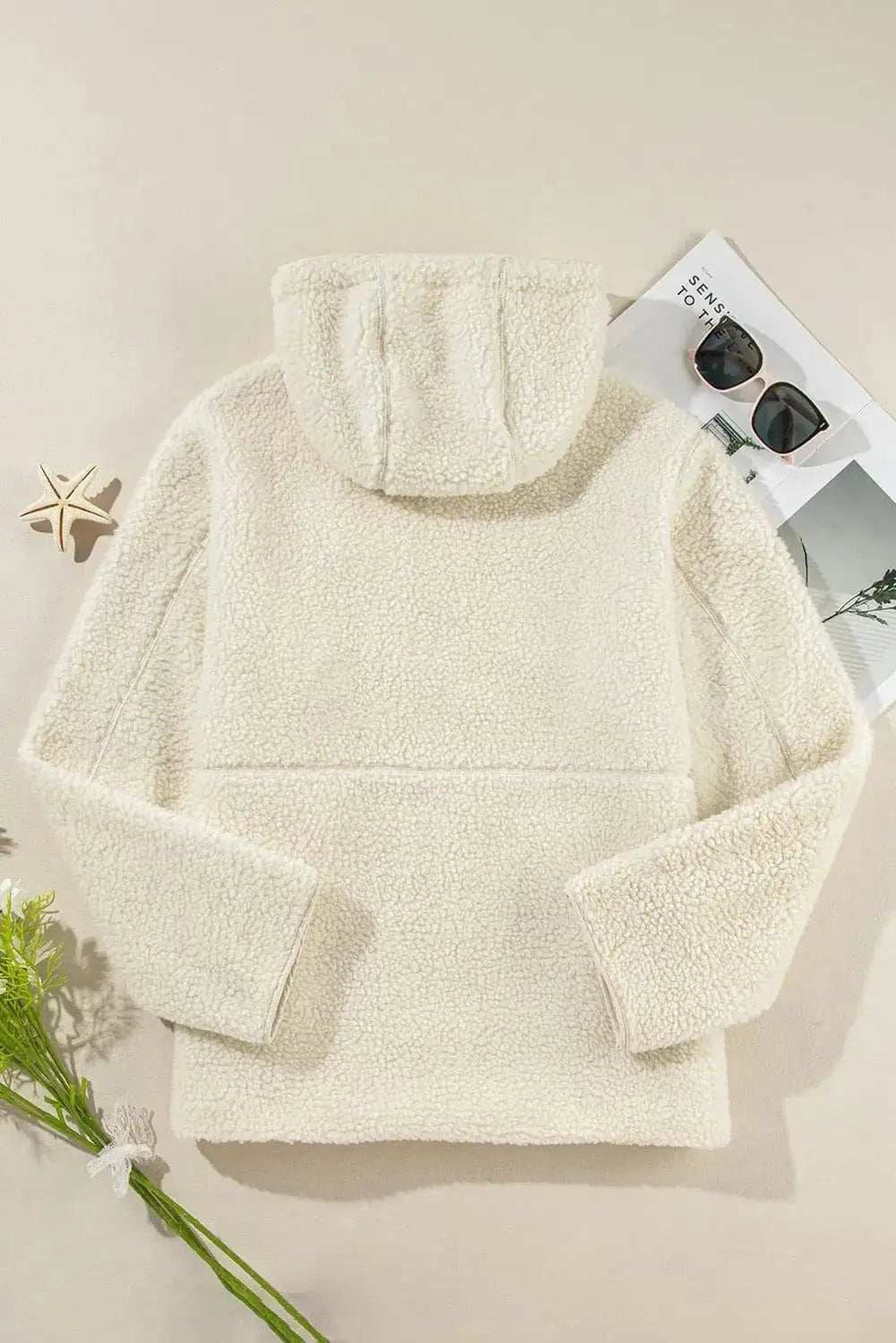 Drawstring Zip Up Long Sleeve Hooded Jacket - Trendsi - Flyclothing LLC