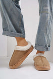 Furry Round Toe Platform Slippers - Trendsi - Flyclothing LLC