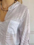 Full Size Printed Button Detail Long Sleeve Blouse Plus Size - Trendsi - Flyclothing LLC