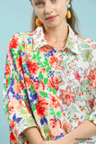 Umgee Mixed Floral Oversized Button Down Shirt - Trendsi - Flyclothing LLC